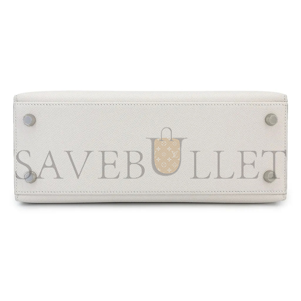 H**mes kelly 25 milk gray gris pale epsom silver buckle (25*17*7cm)